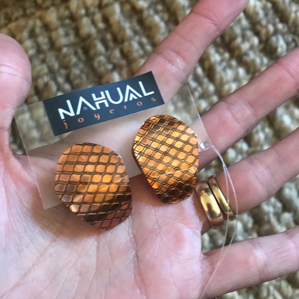 Copper earrings - Picture 2 of 3